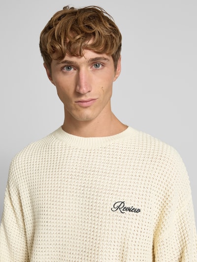 REVIEW Gebreide pullover met ronde hals Ecru - 3