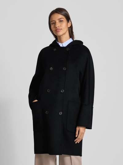 Marc O'Polo Relaxed fit lange jas van wolmix Marineblauw - 4