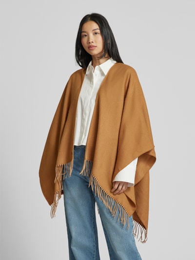 Fraas Poncho mit Ausfransungen Modell 'Cashmink' Camel 4