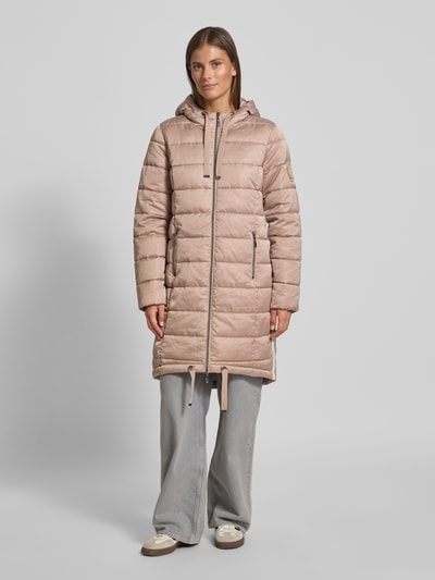 monari Regular fit gewatteerd lange jas met tunnelkoord Lichtbruin - 4