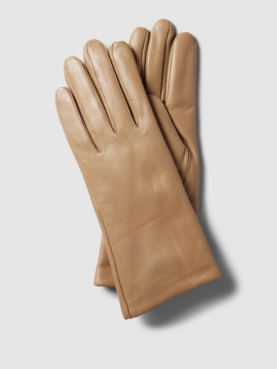 Weikert-Handschuhe Lederhandschuhe aus Lammnappa in navy Beige 1