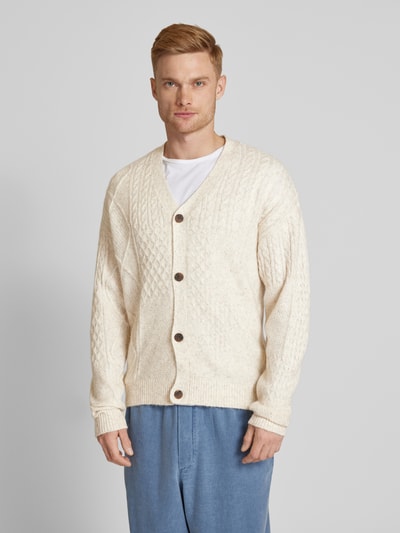 Jack & Jones Premium Strickjacke mit Zopfmuster Modell 'MARKUS' Offwhite 4