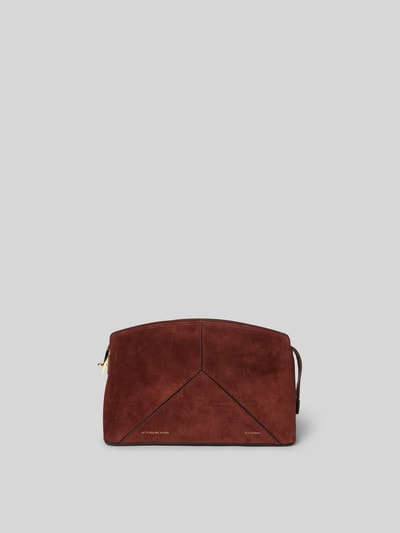 Victoria Beckham Clutch mit Logo-Prägung Dunkelbraun 2