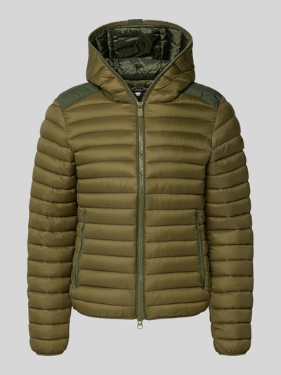 SAVE THE DUCK Kurtka pikowana z zamkiem błyskawicznym dwustronnym model ‘JELEP’ Oliwkowy 2