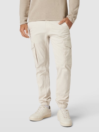 Jack & Jones Spodnie o kroju tapered fit z kieszeniami cargo model ‘PAUL FLAKE’ Złamany biały 4