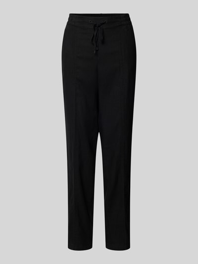 s.Oliver RED LABEL Tapered fit stoffen broek met tunnelkoord Zwart - 2