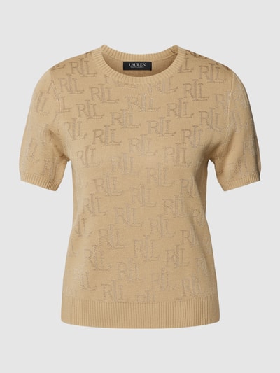 Lauren Ralph Lauren Strickshirt mit Allover-Label-Print  Modell 'JAMYZAH' Beige 2