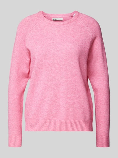 Only Regular Fit Strickpullover aus Viskose-Mix Modell 'LESLY KINGS' Pink Melange 2