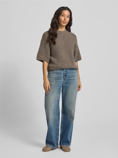 American Vintage Strickpullover aus Leinen-Mix mit Alpaka-Anteil Modell 'ZOLLY' Taupe 1