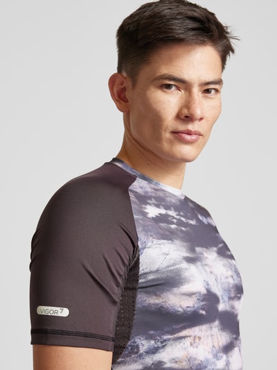 EA7 Emporio Armani T-Shirt mit Label-Print Modell 'VIGOR' Mittelgrau 3