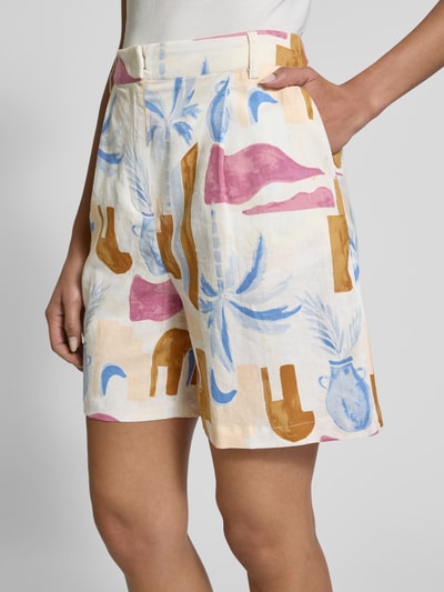 Christian Berg Woman Selection Regular Fit Leinenbermudas mit Bundfalten Sand 3