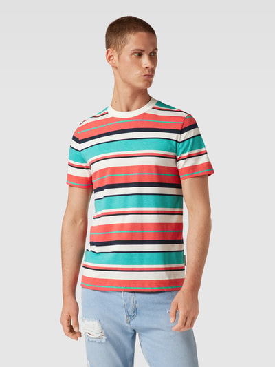 Tom Tailor Denim T-Shirt mit Streifenmuster Hellrot 4