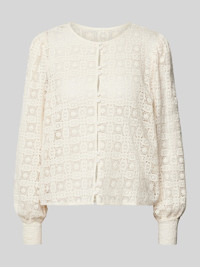 YAS Blouse van gehaakt kant, model 'Flake' Offwhite - 2