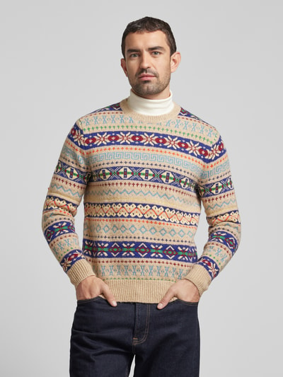 Polo Ralph Lauren Wollpullover mit Rundhalsausschnitt Modell 'FAIRISLE' Offwhite 4