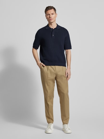 Selected Homme Relaxed Fit Poloshirt aus reiner Baumwolle Modell 'DANE' Marine 1
