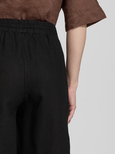 FREE/QUENT Relaxed Fit Leinenbermudas mit Tunnelzug Modell 'Lava' Black 3
