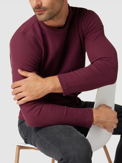 MCNEAL Longsleeve mit Strukturmuster Aubergine 3