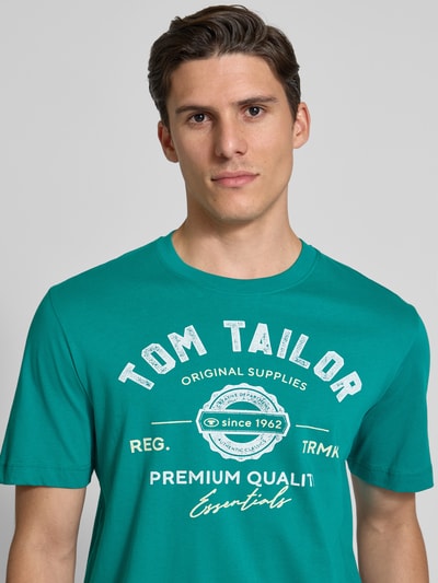 Tom Tailor Regular Fit T-Shirt aus reiner Baumwolle Dunkelgruen 3