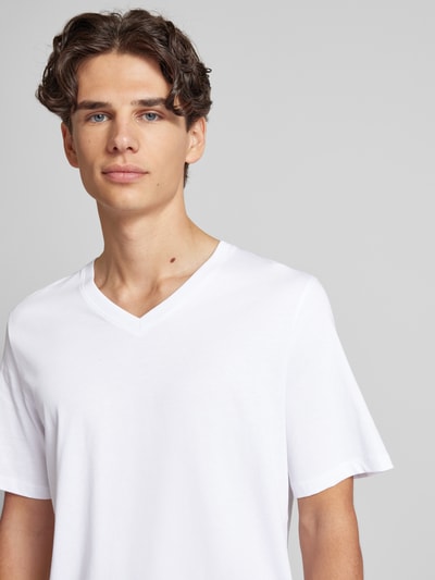 Jack & Jones T-Shirt mit V-Ausschnitt Modell 'ORGANIC BASIC' Weiss 3