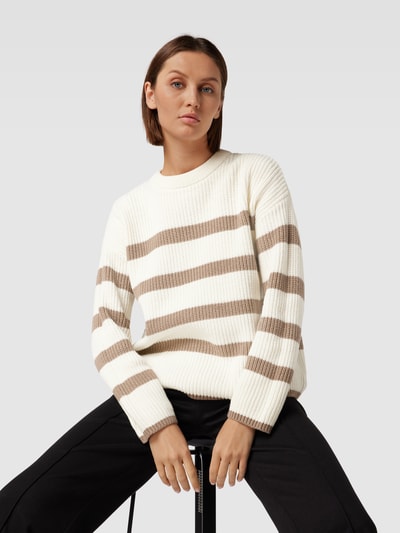 Selected Femme Strickpullover mit Streifenmuster Modell 'BLOOMIE' Sand 3