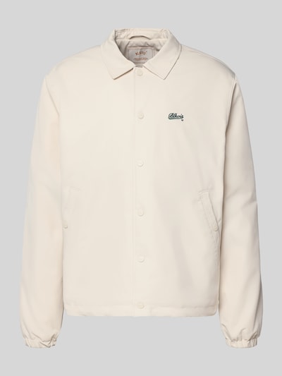 Produktfoto, jacke mit label-stitching van BLKVIS in gebroken wit met kentkraag, regular fit, knoopsluiting, steekzakken, ruglengte maat M 68 cm, schouderbreedte 44 cm, borstwijdte 60 cm, mouwlengte 66 cm