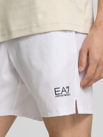 EA7 Emporio Armani Sweatshorts mit elastischem Bund Weiss 3