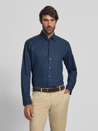 ETERNA Koszula casualowa o kroju regular fit z czystej bawełny z kołnierzykiem typu kent Granatowy 4