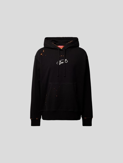 Diesel Oversized Hoodie im Destroyed-Look Black 2