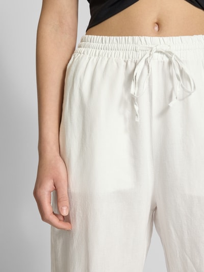 Marc O'Polo Denim Wide leg linnen broek met elastische band Wit - 3