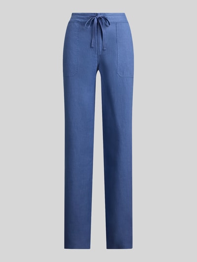 Lauren Ralph Lauren Regular Fit Weite Hose aus reinem Leinen Hellblau 2