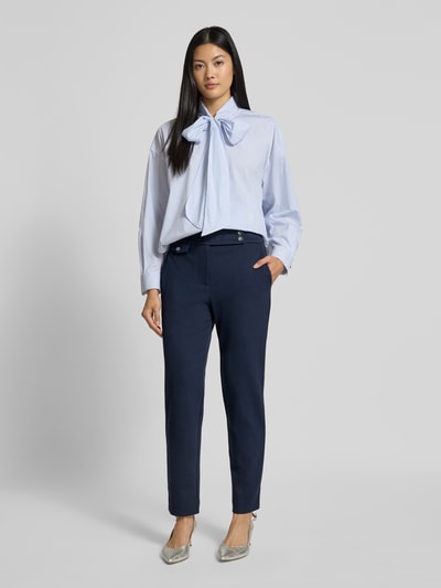 Lauren Ralph Lauren Spodnie materiałowe o kroju slim fit z mieszanki wiskozy model ‘ZINLEAH’ Granatowy 1