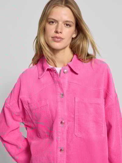 Only Kurtka sztruksowa o kroju regular fit z czystej bawełny model ‘LATY-BITTEN’ Mocnoróżowy 3