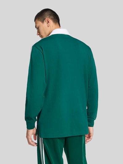 adidas Originals Relaxed Fit Rugbyshirt aus reiner Baumwolle Gruen 4