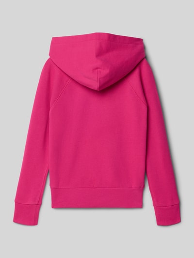 Mädchen trägt Regular Fit Hoodie aus Baumwoll-Mix von Polo Ralph Lauren Teens in Pink, unifarben, Sweat, Ganzkörperansicht Rückansicht.