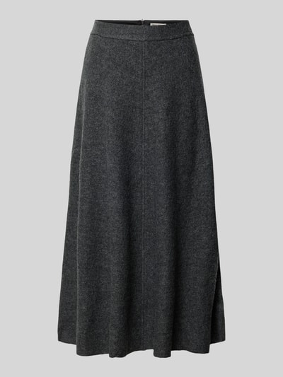 Marc O'Polo Spódnica midi rozkloszowana z mieszanki wiskozy i wełny Ciemnoszary melanż 1