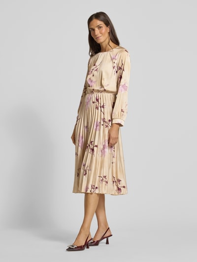 Rinascimento Cocktailkleid mit Plisseefalten Sand 1