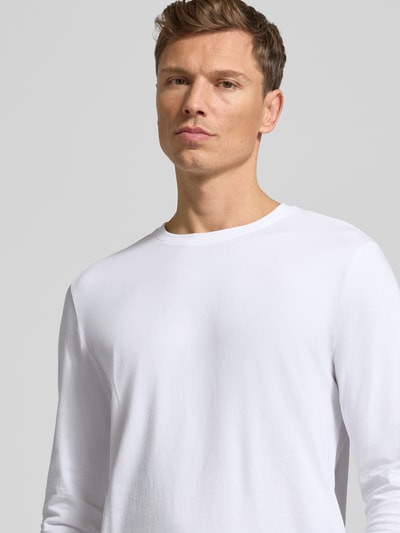 Christian Berg Men Shirt met lange mouwen en geribde ronde hals Wit - 3