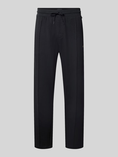 Produktfoto, schwarze Regular Fit Sweatpants aus Baumwoll-Mix Modell 'Sense Pants' von BOSS, schlichte Textur, Herren Sweatpants von BOSS