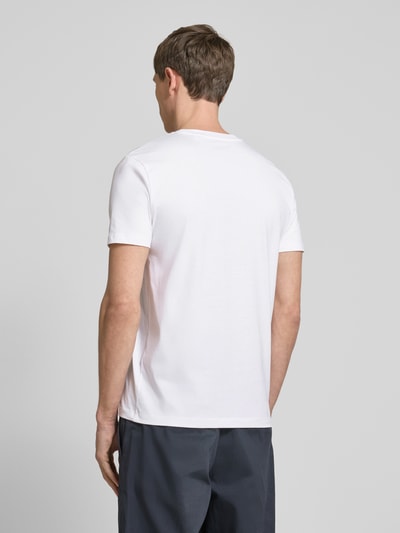 Tom Tailor Denim Regular fit T-shirt met groot labelopschrift Offwhite - 5