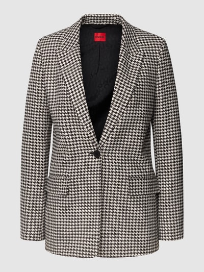 HUGO Blazer met pied-de-poule-motief, model 'Aselana' Zwart - 1