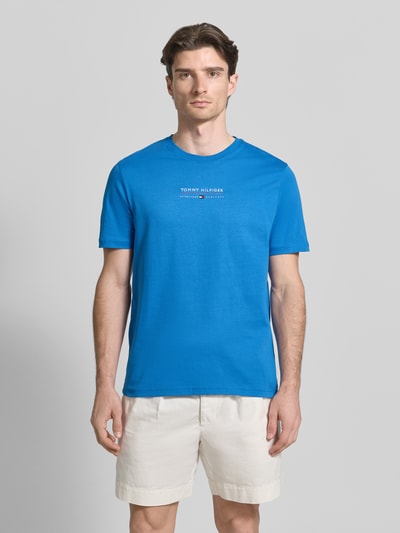 Tommy Hilfiger t-shirt o kroju regular fit z czystej bawełny Królewski niebieski 4