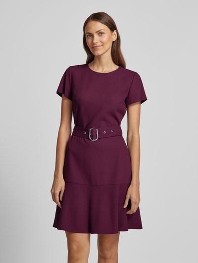 HUGO Knielanges Kleid mit gelegten Falten Modell 'Kevola' Aubergine 4