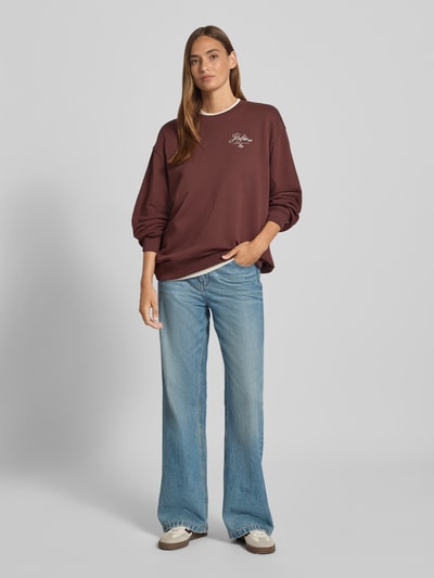 HUGO Relaxed fit sweatshirt van puur katoen Chocoladebruin - 1