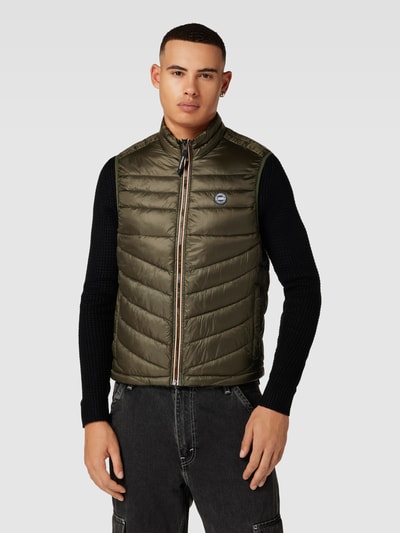 Jack & Jones Bodywarmer met opstaande kraag, model 'EHERO' Olijfgroen - 4