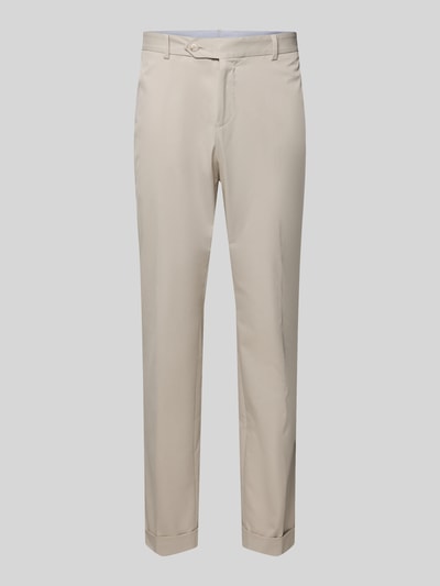 Produktfoto, Slim Fit Hose aus Baumwoll-Mix Modell 'H-GENIUS' von BOSS in Optik: Unifarben mit Bügelfalten, Eingrifftaschen, Twill Materialverarbeitung.