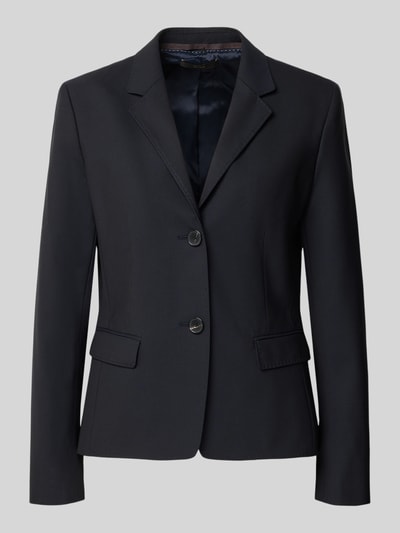 Productfoto, Slim Fit Blazer aus Schurwoll-Elasthan-Mix met klepzakken van windsor. in zwart, mix van scheerwol en elastaan, reverskraag, knoopsluiting, ruglengte maat 36: 67 cm, borstwijdte maat 36: 46 cm, mouwlengte maat 36: 61 cm