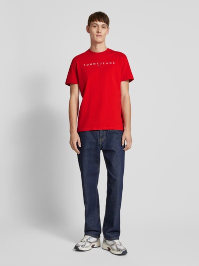 Tommy Jeans T-Shirt mit Label-Print Rot 1