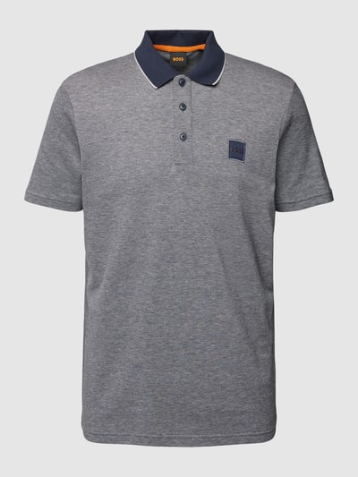 BOSS Orange Slim Fit Poloshirt mit Label-Patch Modell 'Oxford' Marineblau 2