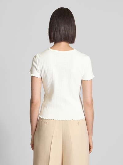 JAKE*S STUDIO WOMAN T-Shirt mit Rundhalsausschnitt und Wellensaum Offwhite 5