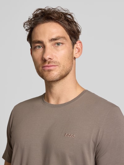 BOSS Regular Fit T-Shirt aus Baumwoll-Elasthan-Mix Schlamm 3